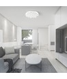 Plafonnier Designer Domelight 60W - Ø49cm, 6000lm, dimmable, télécommande incluse, diffuseur nid d'abeille
