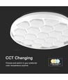 Plafonnier Designer Domelight 60W - Ø49cm, 6000lm, dimmable, télécommande incluse, diffuseur nid d'abeille