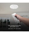 Plafonnier Designer Domelight 60W - Ø49cm, 6000lm, dimmable, télécommande incluse, diffuseur nid d'abeille