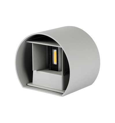 Applique murale LED 5W avec éclairage haut/bas - IP65 extérieur, gris, rond, 4000K, incl. source lumineuse