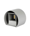 Applique murale LED 5W avec éclairage haut/bas - IP65 extérieur, gris, rond, 4000K, incl. source lumineuse
