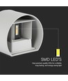 Applique murale LED 5W avec éclairage haut/bas - IP65 extérieur, gris, rond, 4000K, incl. source lumineuse