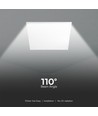 Panneau LED 60x60, 36W - 120lm/W, IP65, flicker free, cadre blanc