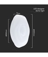 Plafonnier LED Designer Dome 40W - 4000lm, 3-en-1 CCT, dimmable, incl. télécommande, motif floral