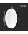 Lampe Dôme LED Design - 20W/40W/20W, Télécommande, Couvercle Blanc Victory, Dimmer