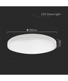 Plafonnier LED 18W avec Samsung LED chip - Ø25cm, 1830lm, IP44, bord blanc, 3000K