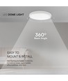 Plafonnier LED 18W avec Samsung LED chip - Ø25cm, 1830lm, IP44, bord blanc, 3000K