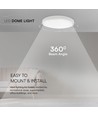 Plafonnier LED 36W - Ø35cm, Samsung LED chip, IP44, bord blanc, 4000K