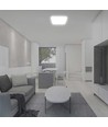 Plafonnier LED 24W - 30x30 cm, IP44, puce LED Samsung, bord blanc, carré