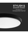 Plafonnier LED 24W avec Samsung LED chip - Rond, bord noir, Ø29,5cm, IP44, 5 ans de garantie