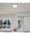 Plafonnier LED 24W avec puce Samsung, carré - 2500lm, IP44, bord noir, 6500K