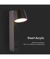 Applique murale LED 8W avec USB - 3000K, 900lm, IP20, noir, orientable, intérieur, source lumineuse incl.