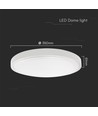 Plafonnier LED 36W avec puce Samsung - Ø35cm, IP44, bord blanc, 3820lm