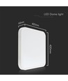 Plafonnier LED carré 48W - 42 x 42cm, IP44, bord blanc, puce Samsung, 5 ans de garantie