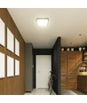 Plafonnier LED 48W à détecteur, 42x42cm - Samsung Chip, IP44, bord noir, 3000K, 5 ans de garantie