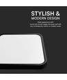 Plafonnier LED 48W, 42x42cm - 4000K, IP44, bord noir, carré, 5160lm