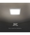 Plafonnier LED 12W carré - 1200lm, 16,7 x 16,7 cm, 3000K, bord blanc, source lumineuse incl.