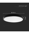 Plafonnier LED 24W avec Samsung LED chip - Rond, bord noir, IP44, Ø29,5cm, 5 ans de garantie