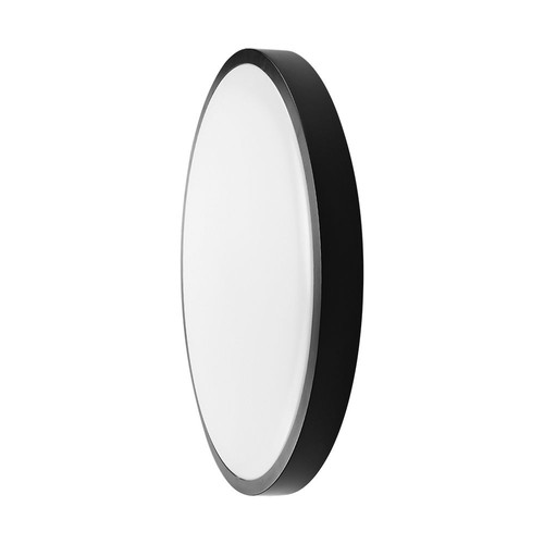 Lampe LED à capteur 18W - IP44, Ø29,5cm, bord noir, capteur intégré, télécommande, source lumineuse incluse