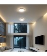 Plafonnier LED 24W avec détecteur - IP44, Ø35cm, bord noir, capteur intégré, télécommande, source lumineuse incluse
