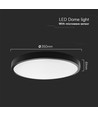 Plafonnier LED 24W avec détecteur - IP44, Ø35cm, bord noir, capteur intégré, télécommande, source lumineuse incluse