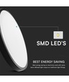 Plafonnier LED 36W avec capteur et puce Samsung - Ø42cm, IP44, bord noir, 4000K, garantie 5 ans