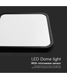 V-Tac 18W lampe LED avec capteur - Puce Samsung, 29,5 x 29,5 cm, bord noir, IP44, télécommande, capteur intégré