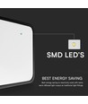 V-Tac 18W lampe LED avec capteur - Puce Samsung, 29,5 x 29,5 cm, bord noir, IP44, télécommande, capteur intégré