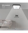 V-Tac 18W lampe LED avec capteur - Puce Samsung, 29,5 x 29,5 cm, bord noir, IP44, télécommande, capteur intégré