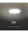 Panneau LED encastrable 18W Ø22cm - 110lm/W, Samsung LED chip, 6500K, bord blanc, 5 ans de garantie