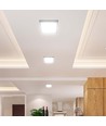 Plafonnier LED carré 18W - 1800lm, 3000K, blanc chaud, panneau rétroéclairé