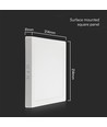 Plafonnier LED carré 18W - 1800lm, 3000K, blanc chaud, panneau rétroéclairé