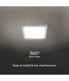 Plafonnier LED carré 18W - 1800lm, 3000K, blanc chaud, panneau rétroéclairé