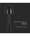 Lampe de table LED rechargeable 3W, noir - Dimmable CCT, tactile 3 étapes, incl. câble USB