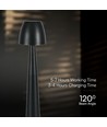 Lampe de table LED rechargeable 3W, noir - Dimmable CCT, tactile 3 étapes, incl. câble USB