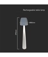 Lampe de table LED rechargeable 2W-3W - Ø8cm, dimmable 3 étapes, blanc, incl. câble USB