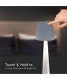 Lampe de table LED rechargeable 2W-3W - Ø8cm, dimmable 3 étapes, blanc, incl. câble USB