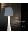 Lampe de table LED rechargeable 2W-3W - Ø8cm, dimmable 3 étapes, blanc, incl. câble USB