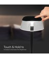 Lampe de table LED rechargeable 3W, noir - Ø13cm, dimmable 3 étapes, 3-en-1 CCT, incl. câble USB-C