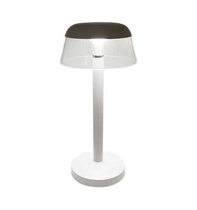 Lampe de table LED rechargeable 3W - Ø13cm, dimmable 3 étapes, CCT, blanc, incl. câble USB