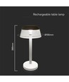Lampe de table LED rechargeable 3W - Ø13cm, dimmable 3 étapes, CCT, blanc, incl. câble USB
