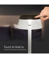 Lampe de table LED rechargeable 3W - Ø13cm, dimmable 3 étapes, CCT, blanc, incl. câble USB