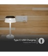 Lampe de table LED rechargeable 3W - Ø13cm, dimmable 3 étapes, CCT, blanc, incl. câble USB