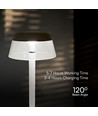Lampe de table LED rechargeable 3W - Ø13cm, dimmable 3 étapes, CCT, blanc, incl. câble USB