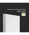 Dalle LED carrée 18W - 4000K, bord blanc, 21,4 x 21,4 cm, plafonnier rétroéclairé