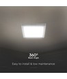 Dalle LED carrée 18W - 4000K, bord blanc, 21,4 x 21,4 cm, plafonnier rétroéclairé
