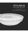 Applique murale/plafonnier extérieur 24W - IP54, Ø24cm, Hauteur 3,8cm, hublot
