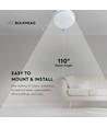 Applique murale/plafonnier extérieur 24W - IP54, Ø24cm, Hauteur 3,8cm, hublot