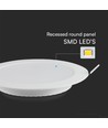 Dalle encastrable 24W Ø17cm avec Samsung chip - 110lm/W, 4000K, blanc froid, rond, rétroéclairé