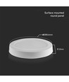 Dalle LED 24W Samsung Chip - Rond, Ø28,5cm, blanc chaud, bord blanc, mini dalle rétroéclairée